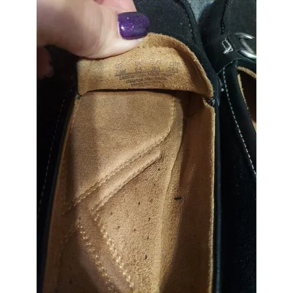 Naturalizer Shoes Womens‎ Size 7.5 Click Ballet Loafers Black Leather Suede Slip - Picture 10 of 10